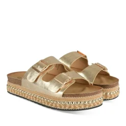 Mules Corde OR Femme Motif Vernis A Enfiler