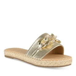 Mules Corde OR Femme Motif Chaîne A Enfiler