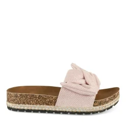 Mules Corde ROSE Femme Motif Paillettes A Enfiler
