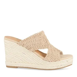 Mules Corde ROSE Femme Motif Tressé A Enfiler