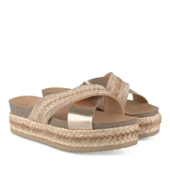 Mules Corde ROSE Femme Motif Paillettes A Enfiler