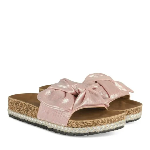 Mules Corde ROSE Femme Motif Uni A Enfiler