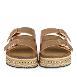 Mules Corde ROSE Femme Motif Vernis A Enfiler