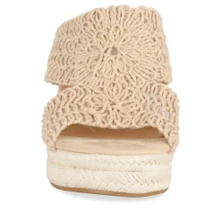 Mules Corde ROSE Femme Motif Tressé A Enfiler