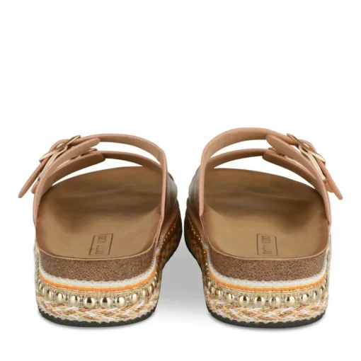 Mules Corde ROSE Femme Motif Vernis A Enfiler