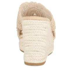 Mules Corde ROSE Femme Motif Tressé A Enfiler