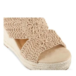 Mules Corde ROSE Femme Motif Tressé A Enfiler