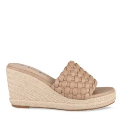Mules Corde TAUPE Femme Motif Tressé A Enfiler