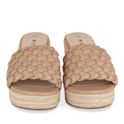 Mules Corde TAUPE Femme Motif Tressé A Enfiler