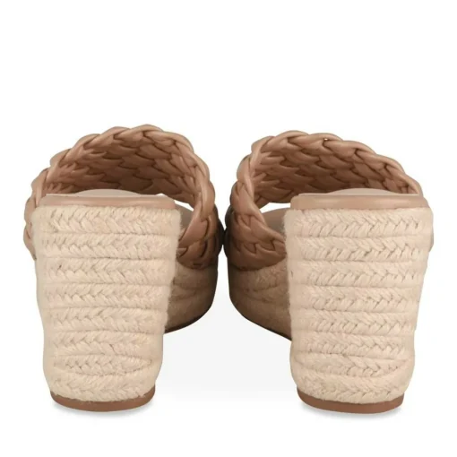 Mules Corde TAUPE Femme Motif Tressé A Enfiler