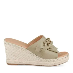 Mules Corde VERT Femme Motif Chaîne A Enfiler