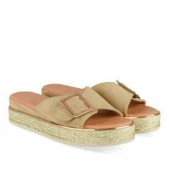Mules Corde VERT Femme Motif Uni A Enfiler