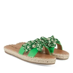 Mules Corde VERT Femme Motif Fleuri A Enfiler