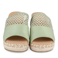 Mules Corde VERT Femme Motif Uni A Enfiler