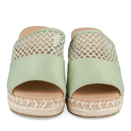 Mules Corde VERT Femme Motif Uni A Enfiler