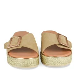 Mules Corde VERT Femme Motif Uni A Enfiler