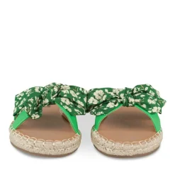 Mules Corde VERT Femme Motif Fleuri A Enfiler