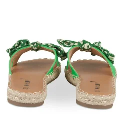 Mules Corde VERT Femme Motif Fleuri A Enfiler