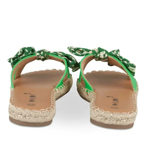 Mules Corde VERT Femme Motif Fleuri A Enfiler