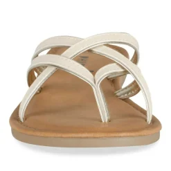 Mules Entredoigt BEIGE/OR Femme Motif Uni A Enfiler