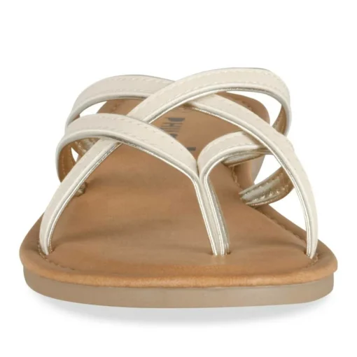 Mules Entredoigt BEIGE/OR Femme Motif Uni A Enfiler