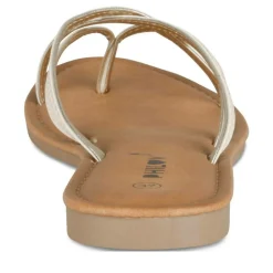 Mules Entredoigt BEIGE/OR Femme Motif Uni A Enfiler