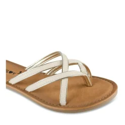 Mules Entredoigt BEIGE/OR Femme Motif Uni A Enfiler