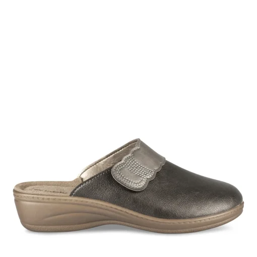 Mules GRIS Femme Motif Uni A Enfiler