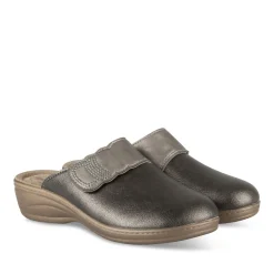 Mules GRIS Femme Motif Uni A Enfiler