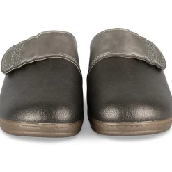 Mules GRIS Femme Motif Uni A Enfiler