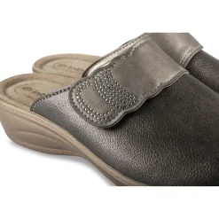 Mules GRIS Femme Motif Uni A Enfiler