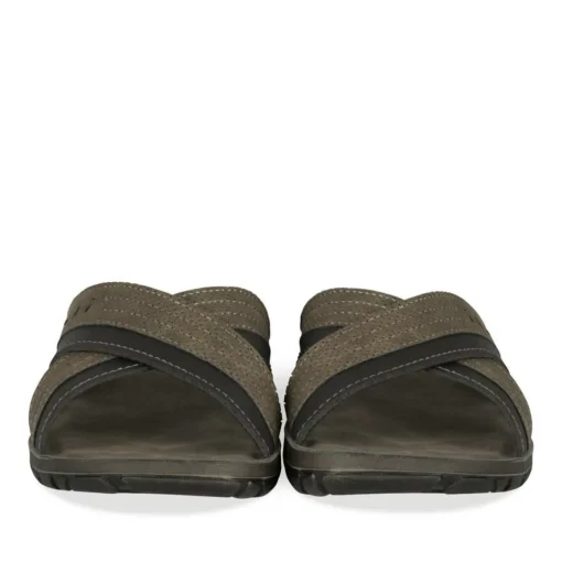 Mules GRIS Homme Motif Uni A Enfiler
