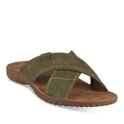 Mules KAKI Homme Motif Uni A Enfiler
