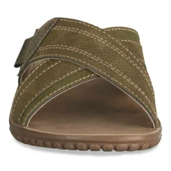 Mules KAKI Homme Motif Uni A Enfiler