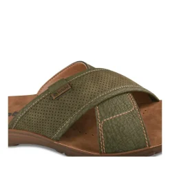 Mules KAKI Homme Motif Uni A Enfiler