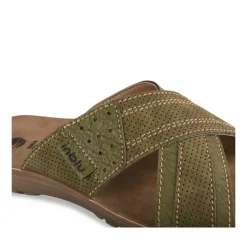Mules KAKI Homme Motif Uni A Enfiler