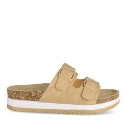 Mules Liège BEIGE Femme Motif Uni A Enfiler