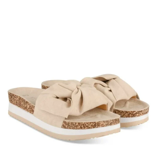 Mules Liège BEIGE Femme Motif Uni A Enfiler