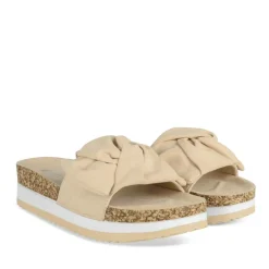 Mules Liège BEIGE Femme Motif Uni A Enfiler