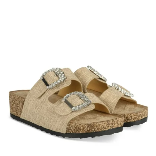 Mules Liège BEIGE Femme Motif Perle A Enfiler