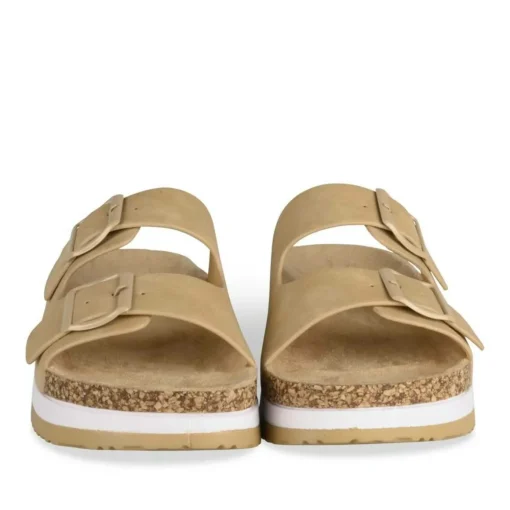 Mules Liège BEIGE Femme Motif Uni A Enfiler