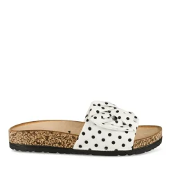 Mules Liège BLANC Femme Motif A Pois A Enfiler