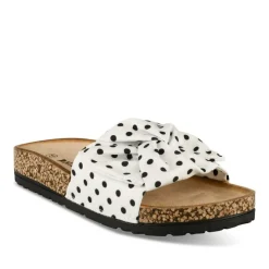 Mules Liège BLANC Femme Motif A Pois A Enfiler