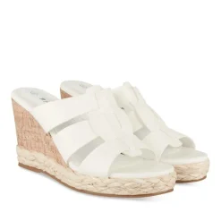 Mules Liège BLANC Femme Motif Uni A Enfiler