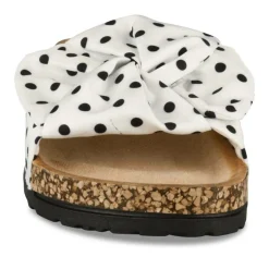 Mules Liège BLANC Femme Motif A Pois A Enfiler