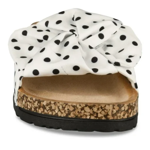 Mules Liège BLANC Femme Motif A Pois A Enfiler