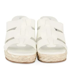 Mules Liège BLANC Femme Motif Uni A Enfiler