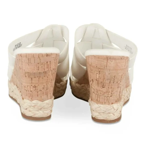 Mules Liège BLANC Femme Motif Uni A Enfiler