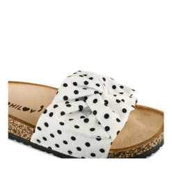 Mules Liège BLANC Femme Motif A Pois A Enfiler