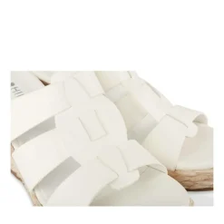 Mules Liège BLANC Femme Motif Uni A Enfiler